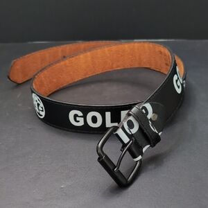Genuine Leather Italian Style Black/Brown Men's Golfer Belt,M/M 34"-36".